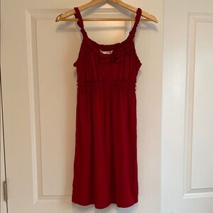 Max Studio Red Ruched Mini Sundress